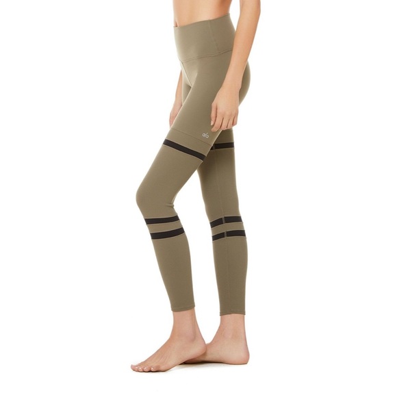 ALO Yoga Pants - Alo High-Waist Legit Legging in Olive Branch Black